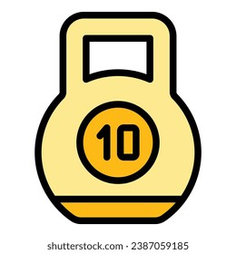 Kettlebell icon outline vector. Heavy weight. Training sport color flat