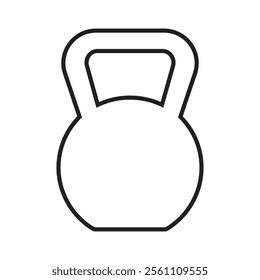 Kettlebell icon Outline vector line symbol