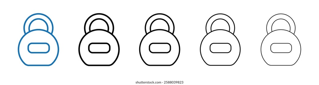 kettlebell icon Outline vector logo for web ui