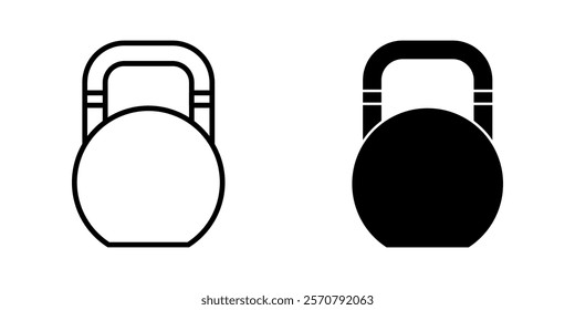 Kettlebell Icon set. Symbol isolated white background. vector illustration. color editable.