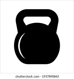 Kettlebell icon. Sport and fitness symbol on white background. color editable