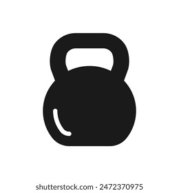 Kettlebell icon. Sport and fitness symbol on blank background. 