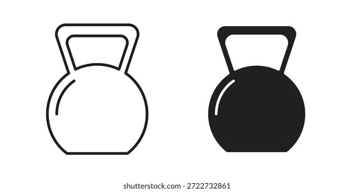 Símbolo do ícone Kettlebell. Vetor EPS 10. ícone de linha e glifo