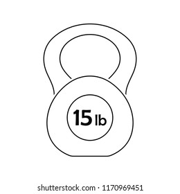 Kettlebell icon. Thin line design. Vector illustration.