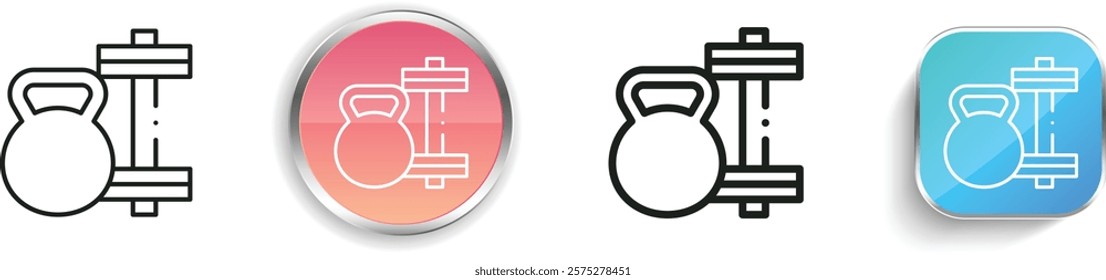 kettlebell icon. Thin Linear, Regular and Button Style Design Isolated On White Background