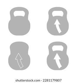 kettlebell icon for training on a white background, vector illustration