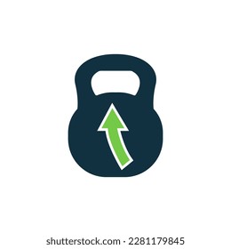 kettlebell icon for training on a white background, vector illustration
