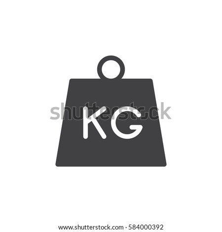 Kettlebell icon vector, filled flat sign, solid pictogram isolated on white. Parcel weight symbol, logo illustration