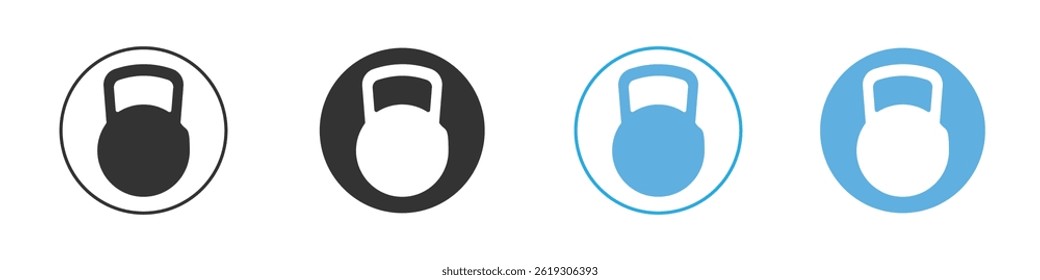 Conjunto gráfico de Vector de icono de Kettlebell