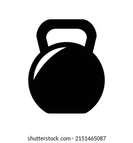 Kettlebell icon. Vector illustration of cast steel ball with handle. Logo isolated on white background. Sports equipment for weightlifting. Fitness concept. Flat design.