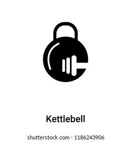 Kettlebell icon vector isolated on white background, logo concept of Kettlebell sign on transparent background, filled black symbol