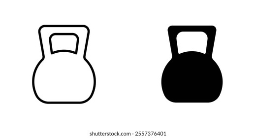 Kettlebell Icon vector. liner and flat style icons set.