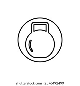 kettlebell icon vector outline logo sign