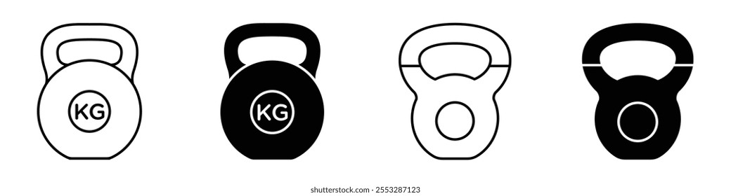 Conjunto de Vector de icono de Kettlebell. EPS10