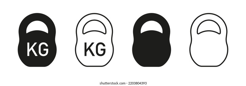 Kettlebell icon vector. Weight Training. Black linear signs.  Isolated on white background.  eps10 