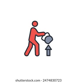 Icono de Kettlebell. Vector.Trazo editable.signo de estilo lineal para el uso de Diseño web,logo.Ilustración de símbolo.
