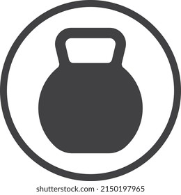 Icono de Kettlebell. Símbolo de levantamiento de peso. Signo de gimnasio