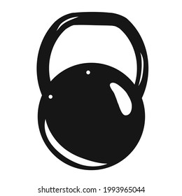 Kettlebell Symbol. Weißer Hintergrund. Grafisches Element. Sport. Schwamm. Farbige Grafikskizze. Idee für Dekor, Logo, Cover, Urlaub, Geschenke, Kunst. Einziger Vektorgrafik.