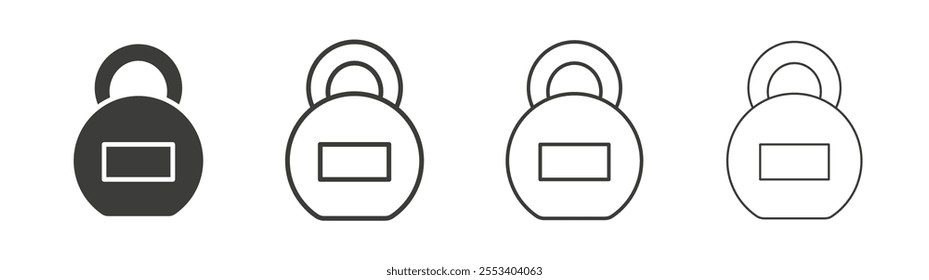 Kettlebell icons collection. vector set in black color