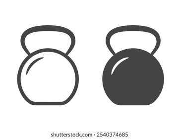 Iconos de Kettlebell, Vector eps10 ilustración