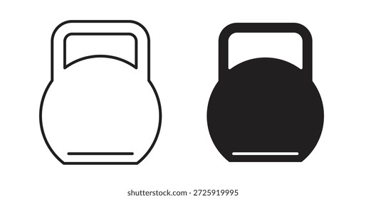 Kettlebell icons. Vector linear icon isolated on white background.