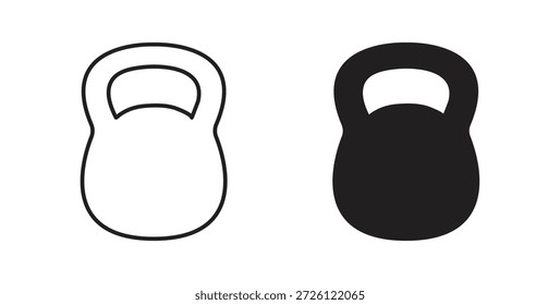 Iconos de Kettlebell símbolo de Vector con trazo editable y versiones planas