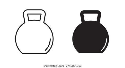 Kettlebell icons, vector symbols. filled flat sign