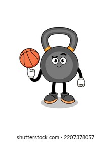kettlebell illustration as a basketball player , character design