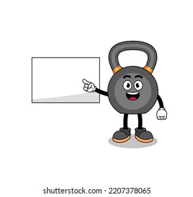 ilustración de kettlebell haciendo una presentación , diseño de caracteres