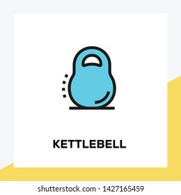 KETTLEBELL AND ILLUSTRATION ICON CONCEPT