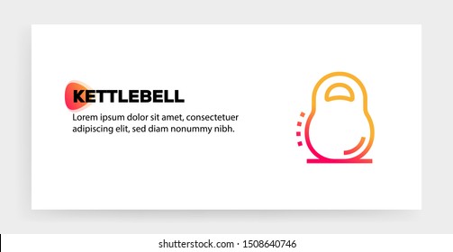 KETTLEBELL AND ILLUSTRATION ICON CONCEPT