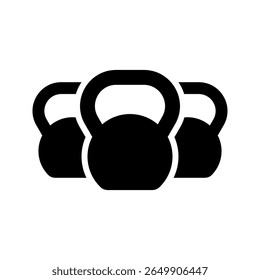 Kettlebell illustration icon. Kettlebell silhouette logo design for workout, gym, fitness	