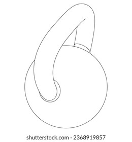 Kettlebell isolated on white background. Fitness, cardio, and muscle building machines. Exercise and gym concept. Vector illustration.