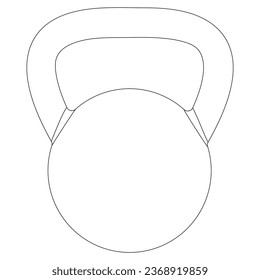 Kettlebell isolated on white background. Fitness, cardio, and muscle building machines. Exercise and gym concept. Vector illustration.