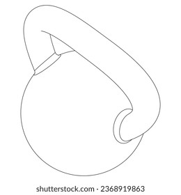 Kettlebell einzeln auf weißem Hintergrund. Fitness-, Cardio- und Muskelbaumaschinen. Fitness- und Fitnesskonzept. Vektorgrafik.