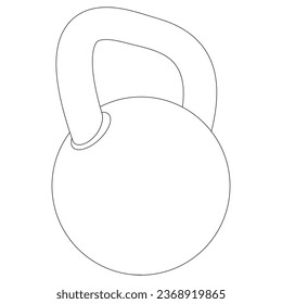 Kettlebell isolated on white background. Fitness, cardio, and muscle building machines. Exercise and gym concept. Vector illustration.