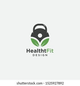 Kettlebell leaf human icon template - vector