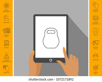 Kettlebell line icon