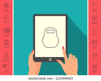 Kettlebell line icon