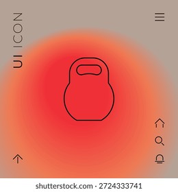 Kettlebell-Liniensymbol. Elemente für Ihr Design