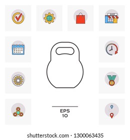 Kettlebell line icon. Graphic elements for your design