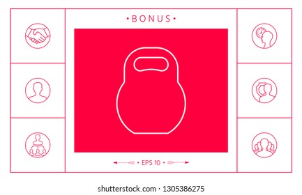 Kettlebell line icon. Graphic elements for your design