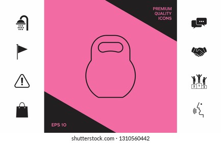 Kettlebell line icon. Graphic elements for your design
