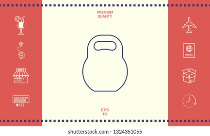 Kettlebell line icon. Graphic elements for your design