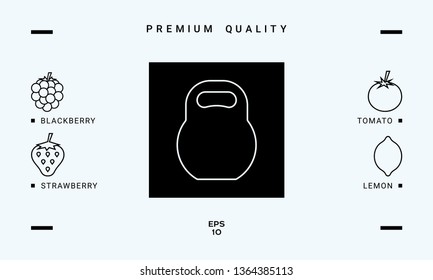 Kettlebell line icon. Graphic elements for your design