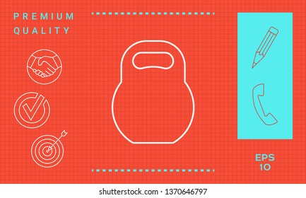 Kettlebell line icon. Graphic elements for your design