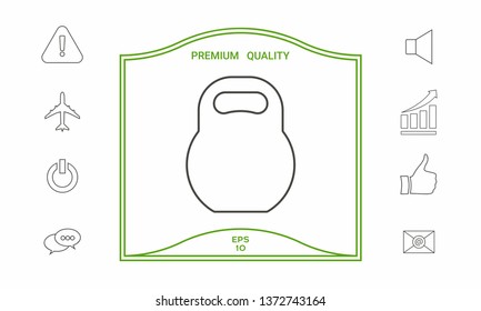 Kettlebell line icon. Graphic elements for your design
