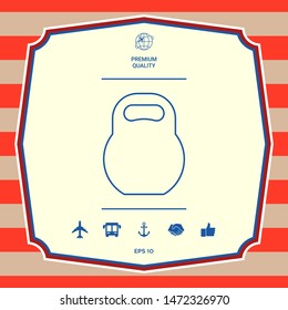 Kettlebell line icon. Graphic elements for your design