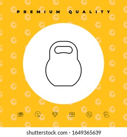 Symbol der Linie Kettlebell. Grafische Elemente für Ihr Design