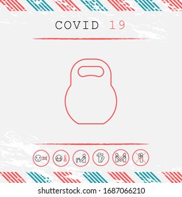 Kettlebell line icon. Graphic elements for your design